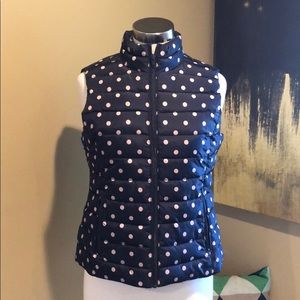 Navy & Pink Dot Puffer Vest